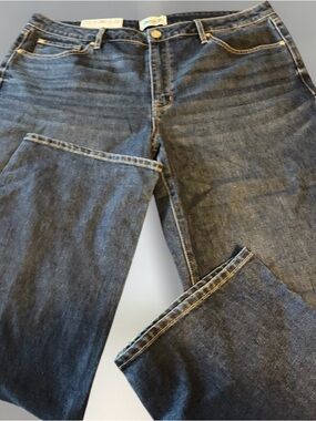 Seven7 Dark Blue Denim Jeans loose straight leg 14